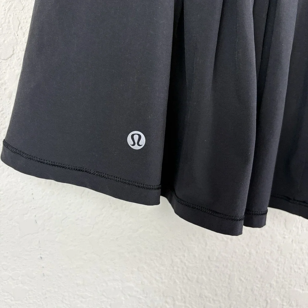 Lululemon Womens 6 Circuit Breaker Skort Skirt Black Pleated Tennis Shorts Liner